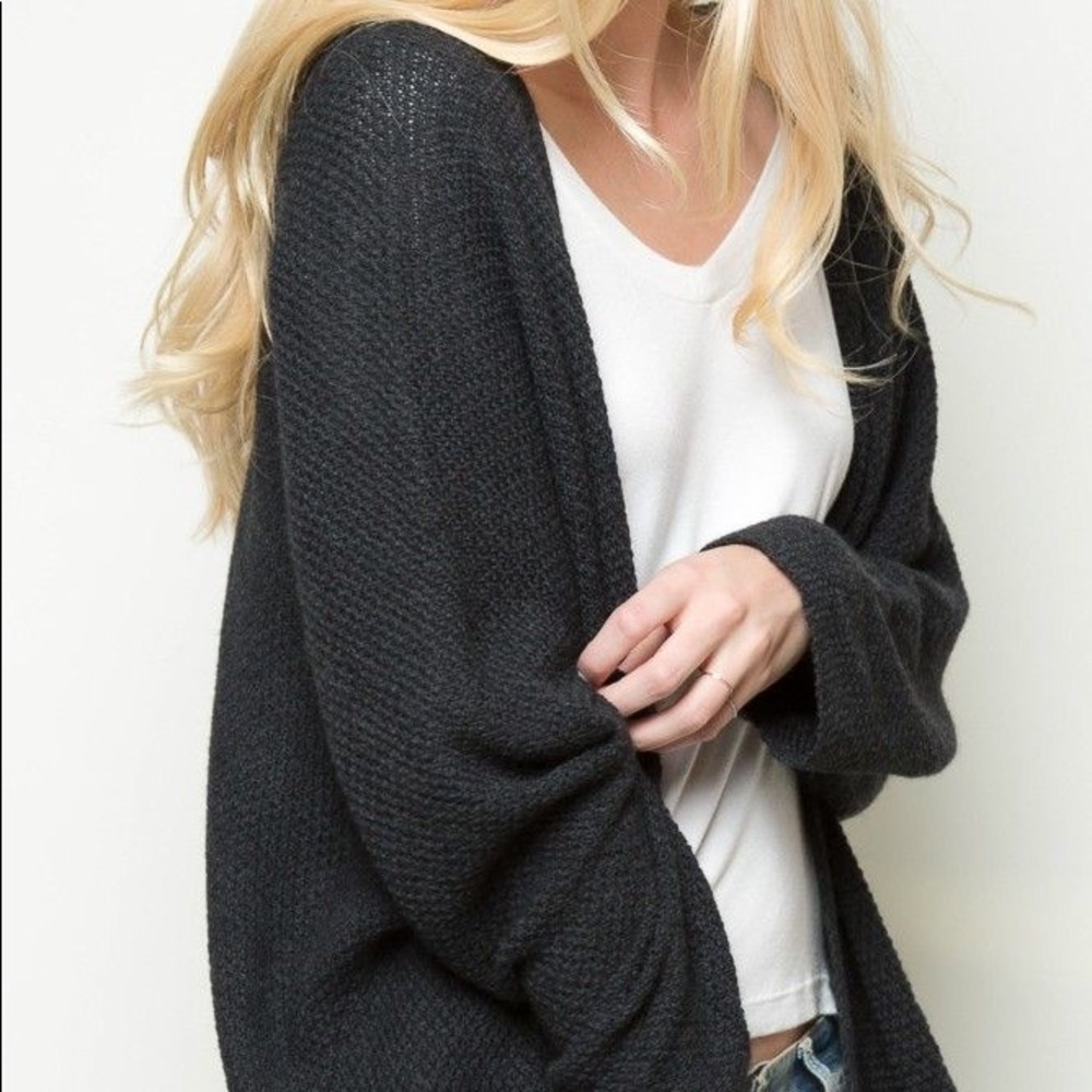 Brandy Melville Charcoal Gray Cardigan